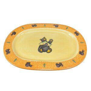 Bearfoots Bear Trout Oval Plate Platter Dish Jeff Fleming from Big Sky Carvers